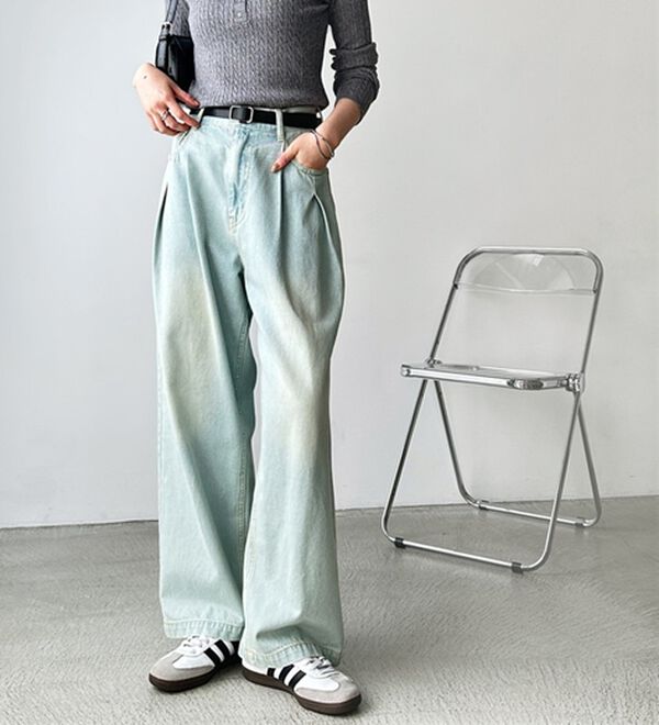 GeeRA（ジーラ）の「２タックワイドデニムパンツ（フルレングスパンツ）」｜詳細画像