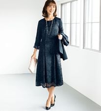 BELLUNA（ベルーナ）の「花柄オパール素材ワンピースアンサンブル（ワンピースセットスーツ）」