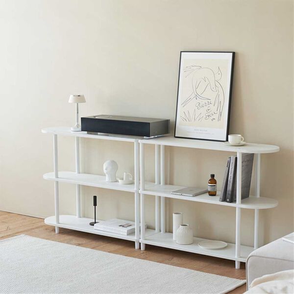 iellio（イエリオ）の「＜ＲＯＯＭ＆ＨＯＭＥ＞デイリーラウンドハーフ棚（ラック・棚・本棚）」｜詳細画像