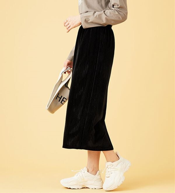 BELLUNA（ベルーナ）の「ベロア素材ナロースカート（ロングスカート）」｜詳細画像