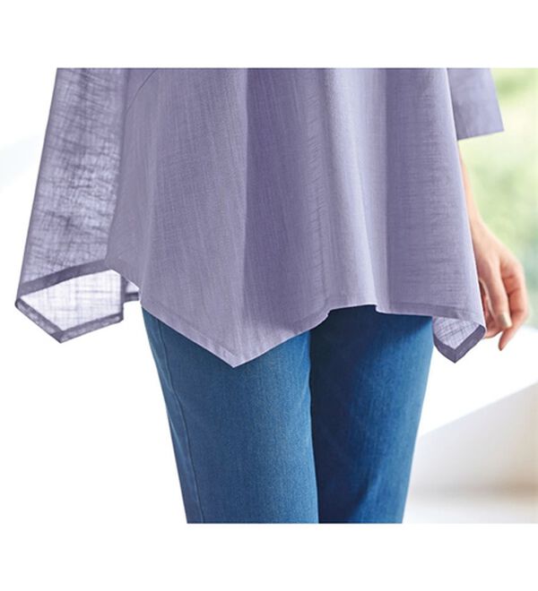 BELLUNA（ベルーナ）の「【３枚組】綿１００％スラブ素材切替ブラウス（ブラウス）」｜詳細画像