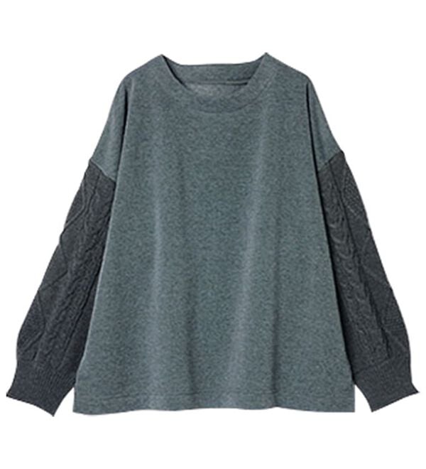 RANAN（ラナン）の「【毛玉になりにくい】裏起毛袖ニットプルオーバー（カットソー）」｜詳細画像