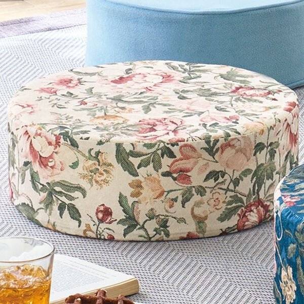 「便利な極厚クッション（クッション・クッションカバー）」｜花柄ベージュ