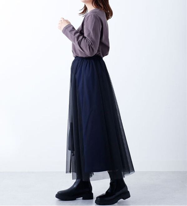 BELLUNA（ベルーナ）の「チュール素材フレアスカート（ロングスカート）」｜詳細画像