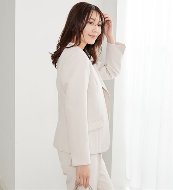 BELLUNA（ベルーナ）の「＜Ｃ／Ｓ＞ノーカラージャケット（ノーカラージャケット）」｜詳細画像