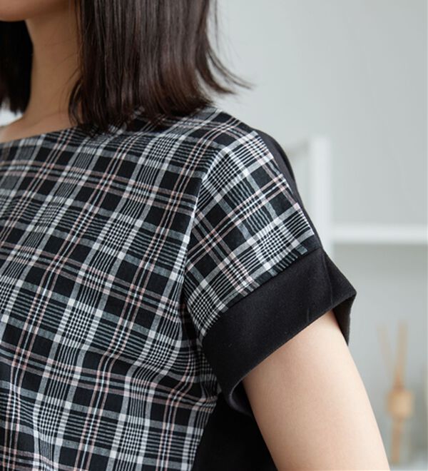 BELLUNA（ベルーナ）の「サッカーチェック切替デザインチュニック（チュニック）」｜詳細画像