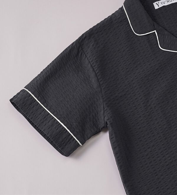 YU'NOW（ユナウ）の「【半袖＋ロングパンツ】綿１００％サッカーシャツパジャマ（パジャマ・ルームウェア）」｜詳細画像