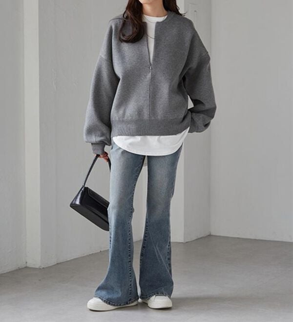 RANAN（ラナン）の「ハーフジップスウェットライクニット（ニット・セーター）」｜詳細画像