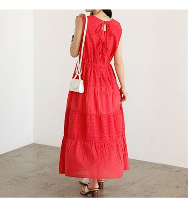 GeeRA（ジーラ）の「レース切替ティアードロングワンピ（ロングワンピース）」｜詳細画像