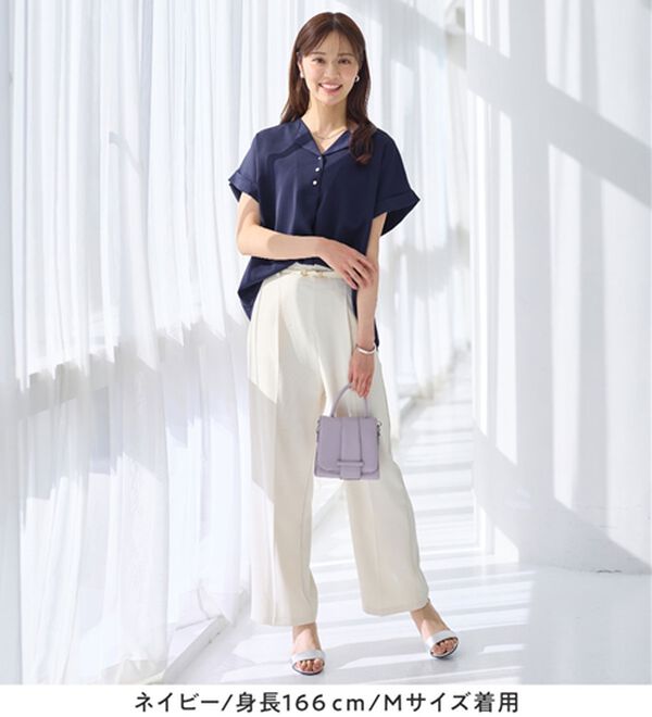 alotta（アロッタ）の「衿デザイン大人上品とろみブラウス（ブラウス）」｜詳細画像