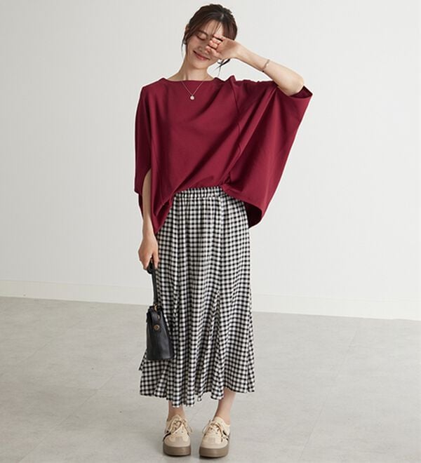 BELLUNA（ベルーナ）の「美しく隠す！技ありカットジョーゼットトップス（カットソー）」｜詳細画像