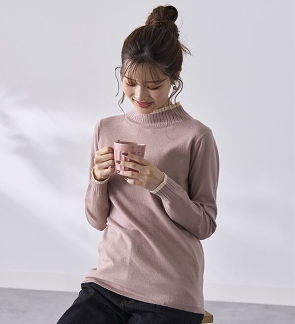 BELLUNA（ベルーナ）の「チクチクしない！ラメ入りウォッシャブルセーター（ニット・セーター）」｜詳細画像