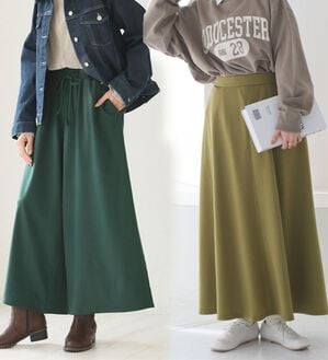 A HAPPY MARILYN（アハッピーマリリン）の「【Ｌ～８Ｌ】選べる身長別＆デザイン　ゆるっと楽ちん　ミニ裏毛　フレアスカート＆ワイドパンツ（ワイドパンツ・ガウチョ）」｜詳細画像