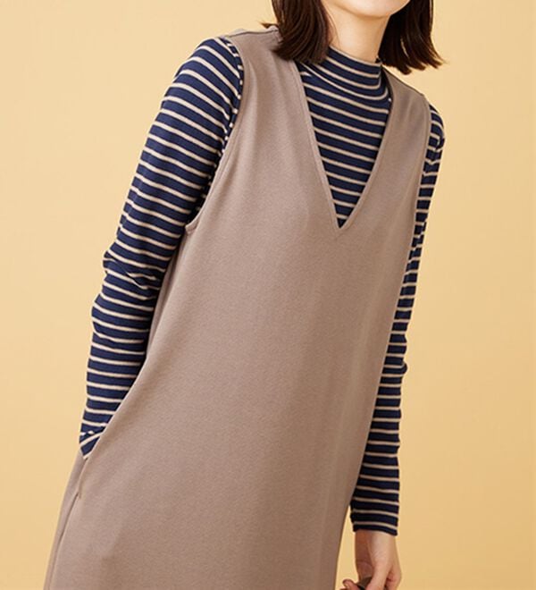 BELLUNA（ベルーナ）の「【選べる衿】肌に優しい綿１００％暖か発熱素材プルオーバー＜ベルホット　コットン＞（カットソー）」｜詳細画像