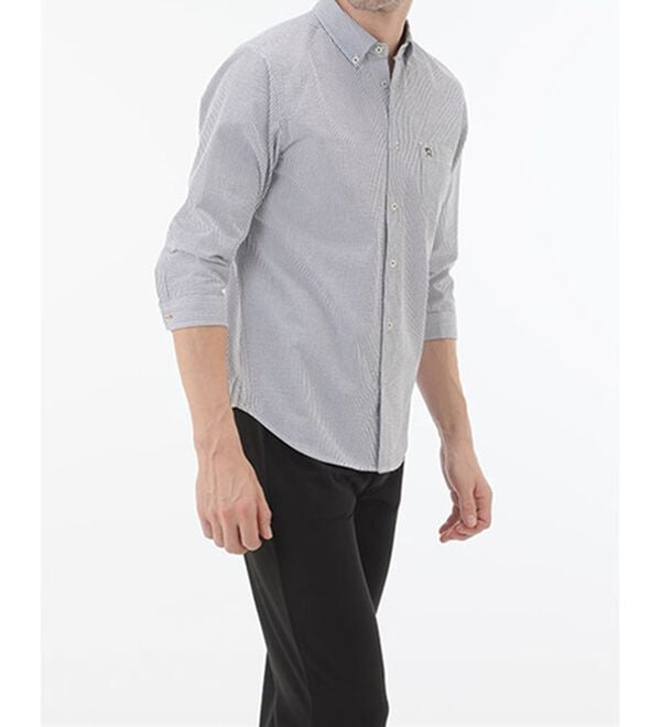 「＜アーノルド　パーマー＞シアサッカーデザインシャツ（長袖・７分袖）（メンズシャツ）」｜詳細画像