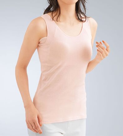 LAVIENNE（ラヴィエンヌ）の「【吸汗速乾】＜さらりラボ＞カップ付タンクトップインナー（ブラトップ・カップ付きインナー）」