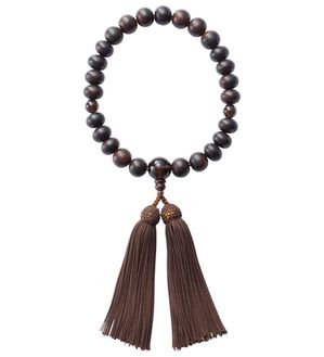 「京念珠土屋念珠店「七条」縞黒檀　茶水晶（メンズブレスレット）」｜1