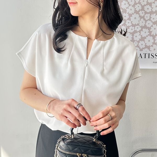 GeeRA（ジーラ）の「前後２ＷＡＹハーフジップＴブラウス（ブラウス）」｜詳細画像