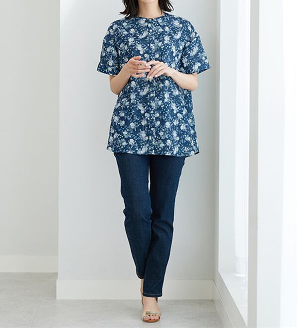 BELLUNA（ベルーナ）の「〈日比谷花壇〉バンドカラーチュニック（チュニック）」｜詳細画像