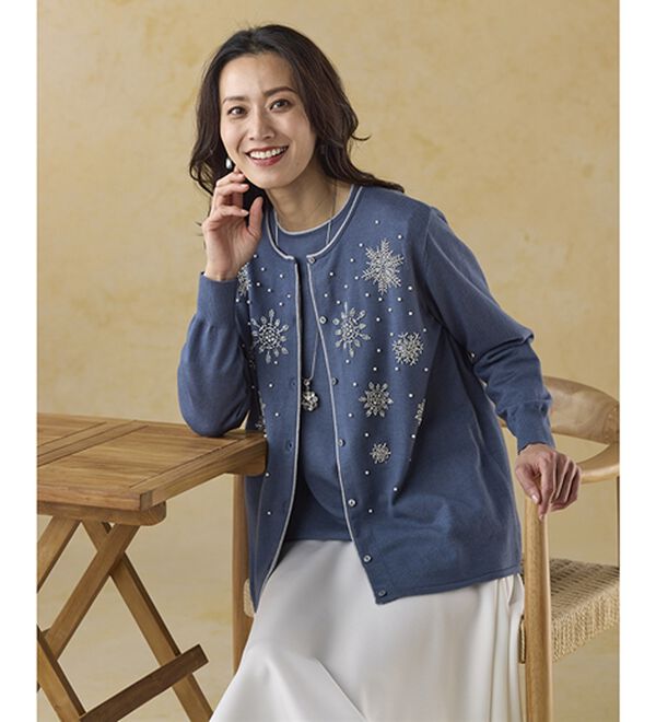 66682　スーナウーナ　アンゴラ入りビーズ付き半袖ニット　紫　サイズ38 66682スーナウーナアンゴラ入りビーズ付き半袖ニット紫サイズ38