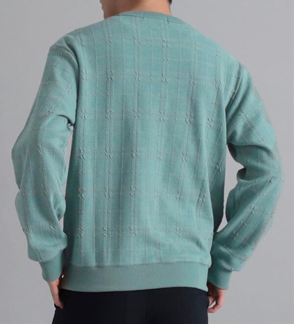 「＜コムルヴァン・オム＞チェック柄ふくれジャカードトレーナー（メンズトレーナー）」｜詳細画像