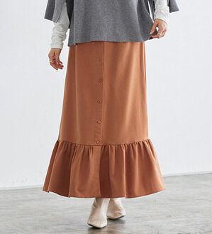 Pierrot（ピエロ）の「【選べる丈】フロントボタンヘムギャザースカート（ロングスカート）」｜詳細画像