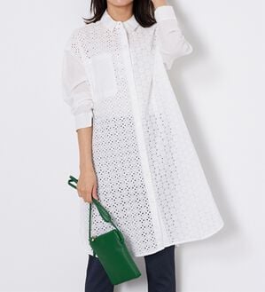 BELLUNA（ベルーナ）の「【Ｌａｇｒｉｌｕａ】ヴィンテージレース切替シアーロングシャツ（シャツワンピース）」｜詳細画像