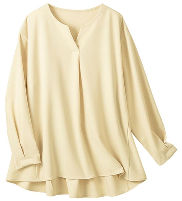 VINNO（ヴィノ）の「カットジョーゼットフレアーブラウス（ブラウス）」｜クリーム