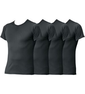 「【４枚組】抗菌防臭・マイクロファイバー裏起毛あったかインナー４枚組（シャツ）　半袖丸首（メンズ肌着・インナーウェア）」｜詳細画像