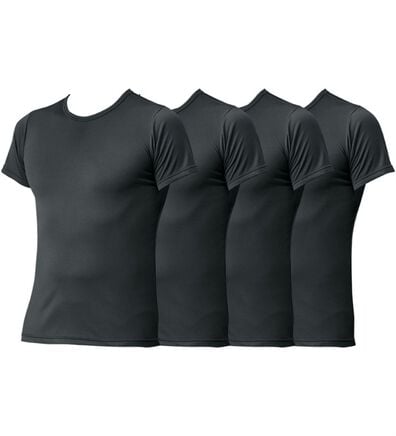 「【４枚組】抗菌防臭・マイクロファイバー裏起毛あったかインナー４枚組（シャツ）　半袖丸首（メンズ肌着・インナーウェア）」