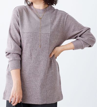 BELLUNA（ベルーナ）の「ポケット付編地切替チュニック（チュニック）」