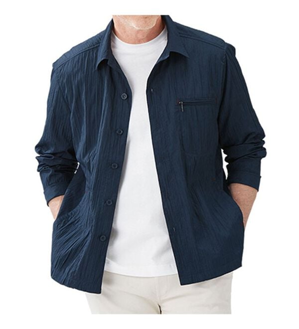 「ワッシャーシャツジャケット（メンズシャツ）」｜詳細画像