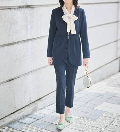 RANAN（ラナン）の「＜２点セット＞ラウンドヘムジャケットセットアップ（パンツスーツ）」