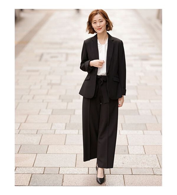 GeeRA（ジーラ）の「【2点セット】選べるボトム！洗えて型くずれしないパンツスーツセット（パンツスーツ）」｜詳細画像