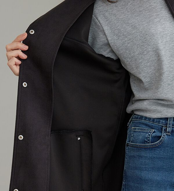 BELLUNA（ベルーナ）の「スエード調ノーカラーロング丈ジャケット（ノーカラージャケット）」｜詳細画像