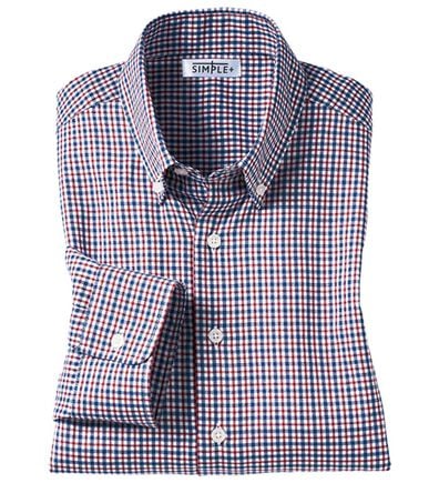 「＜シンプル＆プラス＞パナマ織チェックシャツ（メンズシャツ）」