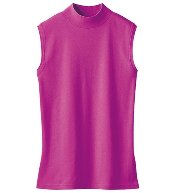 LAVIENNE（ラヴィエンヌ）の「【医師オススメ】ＵＶカット綿１００％スリーブレスハイネックプルオーバー＜カラフルコットン＞（肌着・インナーウェア）」｜詳細画像