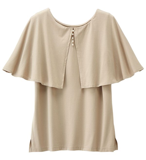 RANAN（ラナン）の「ひんやり！ケープ風デザインカットソーブラウス（カットソー）」｜詳細画像