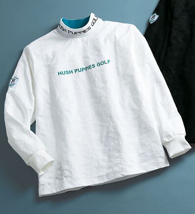 「＜ハッシュパピー・ゴルフ＞吸汗速乾ジャカード柄ハイネック（メンズカットソー）」