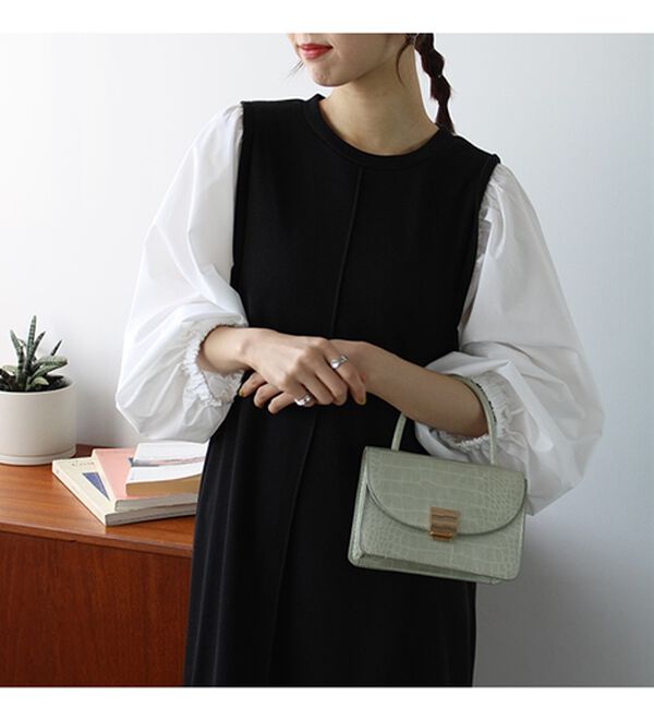 GeeRA（ジーラ）の「袖異素材カットソーワンピース（カットソーワンピース）」｜詳細画像