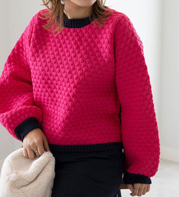 GeeRA（ジーラ）の「ぽこぽこ配色ニットプルオーバー（ニット・セーター）」｜詳細画像