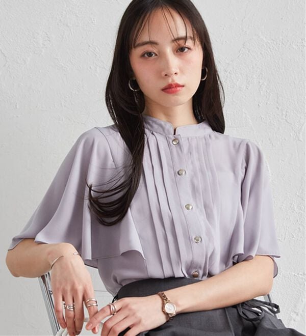 RANAN（ラナン）の「【新色追加】ひんやり！ピンタックフレアー袖ブラウス（ブラウス）」｜詳細画像