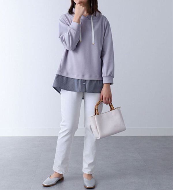 BELLUNA（ベルーナ）の「ワイドネックデザインシャツ切替チュニック（チュニック）」｜詳細画像