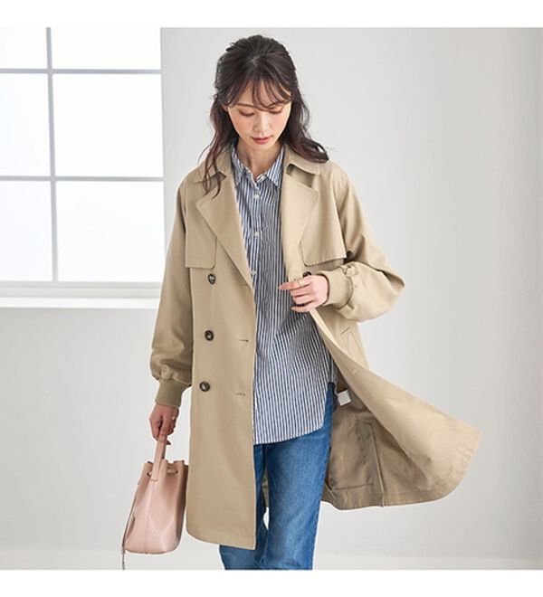 BELLUNA（ベルーナ）の「花粉対策！袖リブ使いトレンチコート（ロングコート）」｜詳細画像