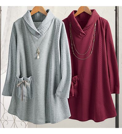 ルフラン（ルフラン）の「【２色組】ケーブル切替チュニック（チュニック）」