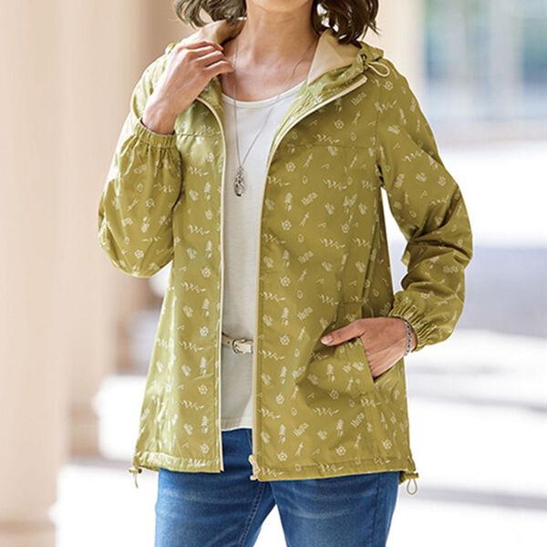 BELLUNA（ベルーナ）の「はっ水！裏あったか素材プリントパーカー（バッグ付）（ブルゾン）」｜詳細画像