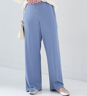 A HAPPY MARILYN（アハッピーマリリン）の「【Ｌ～８Ｌ】丈が選べる！さらトロリブイージーパンツ（ワイドパンツ・ガウチョ）」｜ブルー