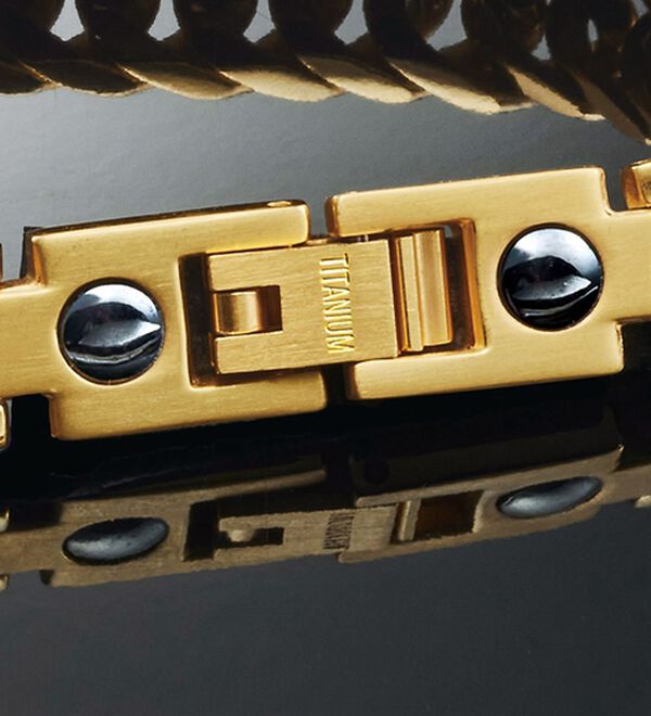 「極太多面カットＰＶダイヤ入り磁気アクセサリー　ブレスレット（メンズブレスレット）」｜詳細画像