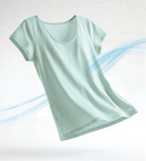 LAVIENNE（ラヴィエンヌ）の「【ムレ嫌いさん必見！】綿１００％涼しいフレンチスリーブインナー＜さらりラボ＞（肌着・インナーウェア）」