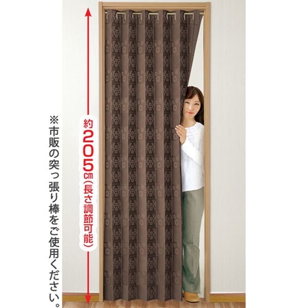 「ＮＥＷ長さ調節できるサッとパタパタ間仕切りカーテン（のれん・間仕切り・カフェカーテン）」｜詳細画像